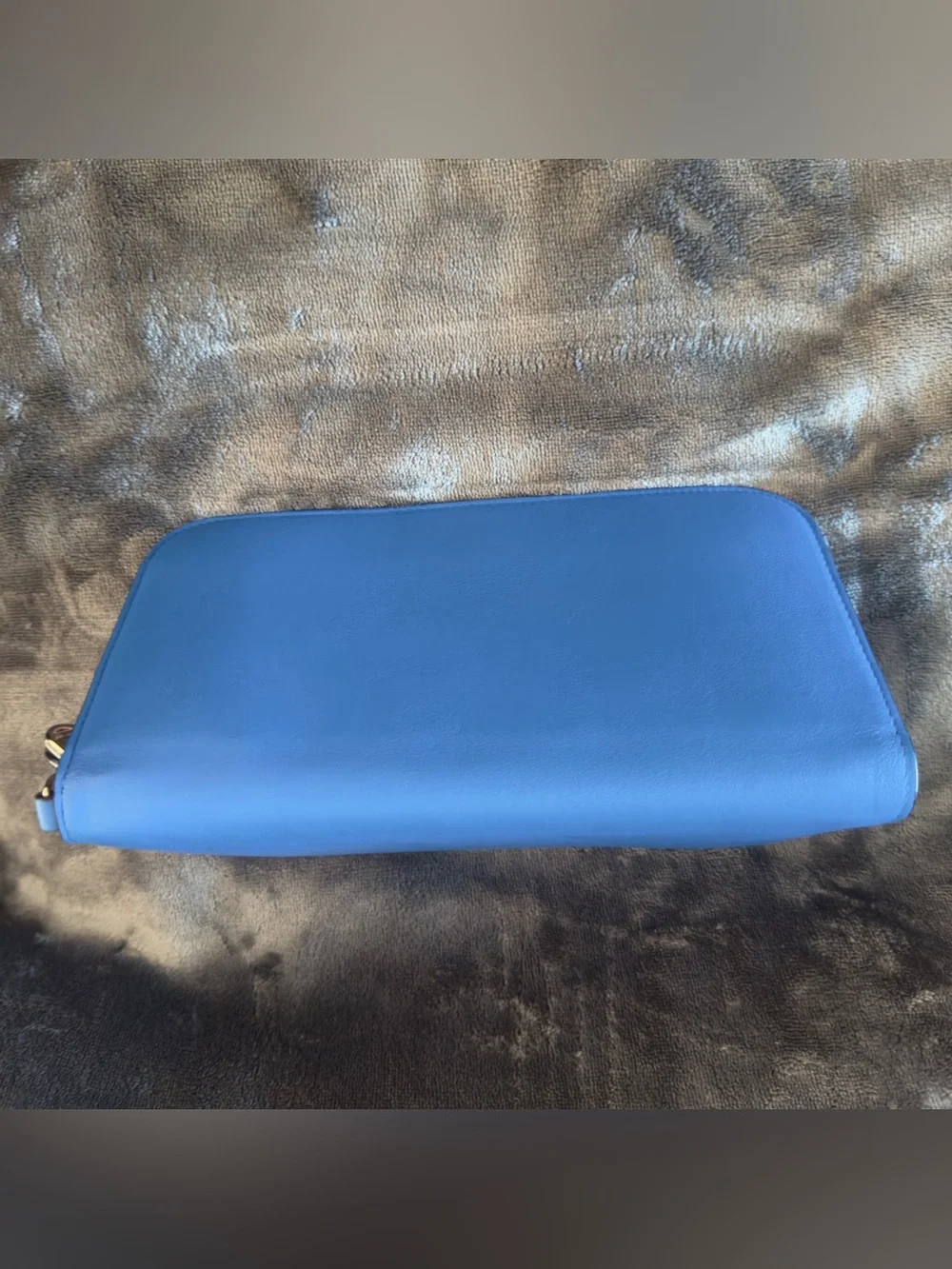 Christian Dior Diorissimo Blue Zip-Around Women's Wallet with Silver Hardware